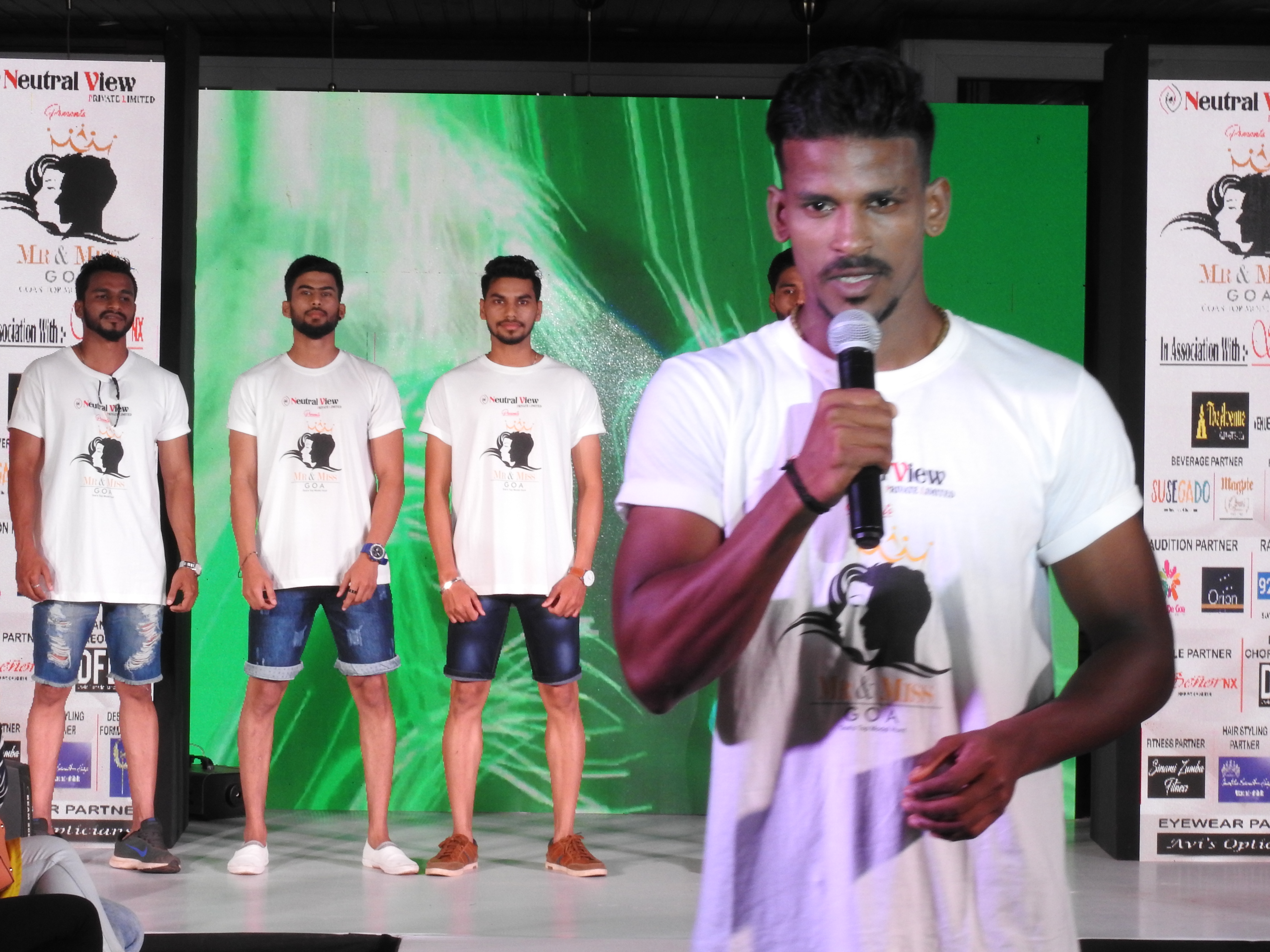 Rahul Rametri during the casual wear and introduction round of Mr Goa 2018 contest. 
